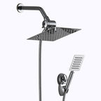 Square Metal Double Shower Heads Modern Shower with Shower Hose