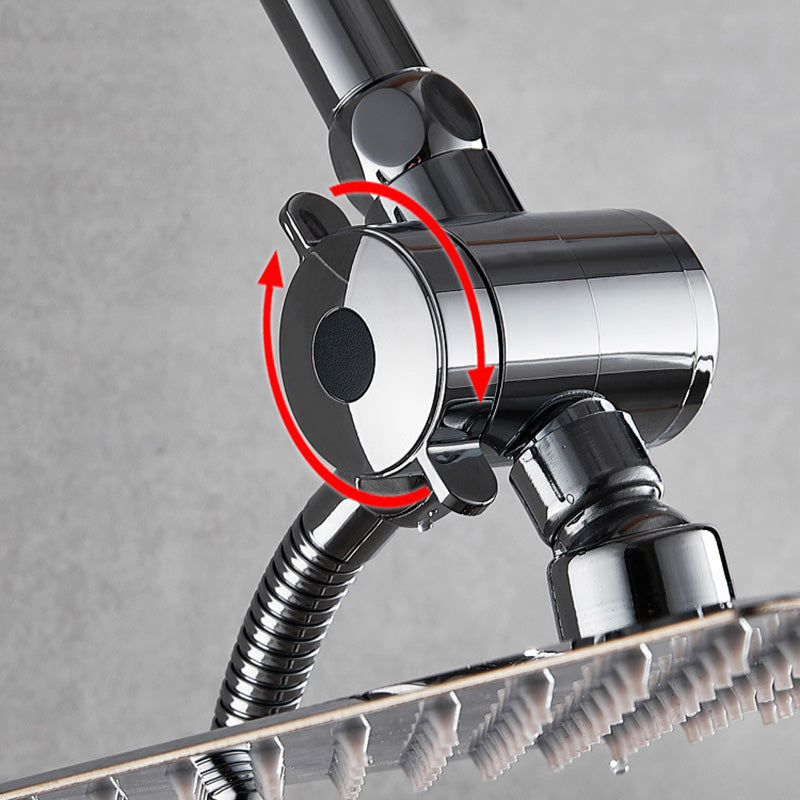Square Metal Double Shower Heads Modern Shower with Shower Hose