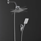 Square Metal Double Shower Heads Modern Shower with Shower Hose