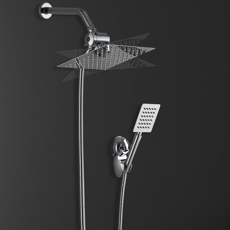 Square Metal Double Shower Heads Modern Shower with Shower Hose