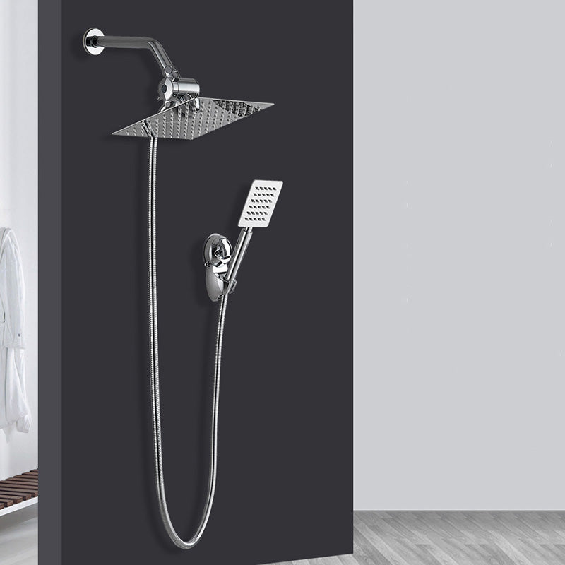 Square Metal Double Shower Heads Modern Shower with Shower Hose