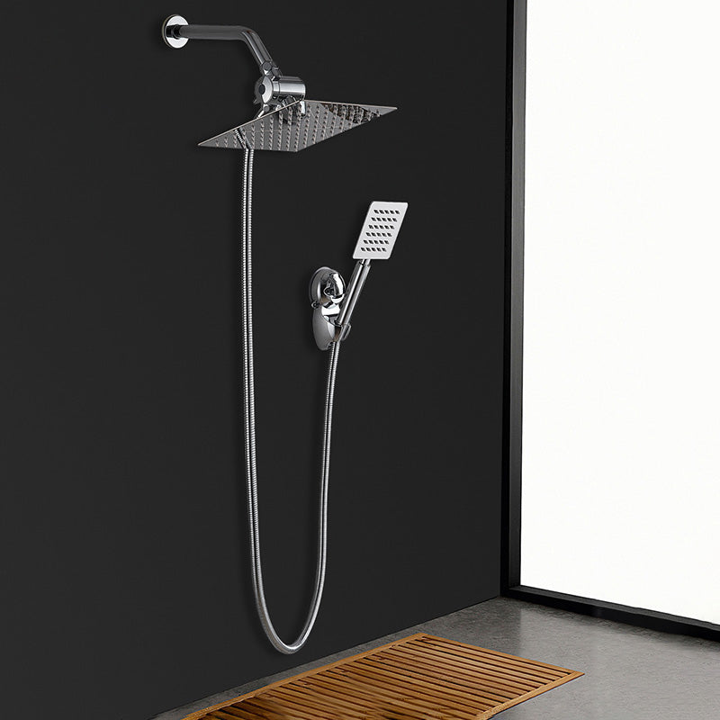 Square Metal Double Shower Heads Modern Shower with Shower Hose
