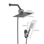 Square Metal Double Shower Heads Modern Shower with Shower Hose