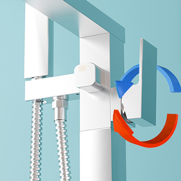 Modern Freestanding Bathtub Faucet Copper Floor Mounted Freestanding Bathtub Faucet