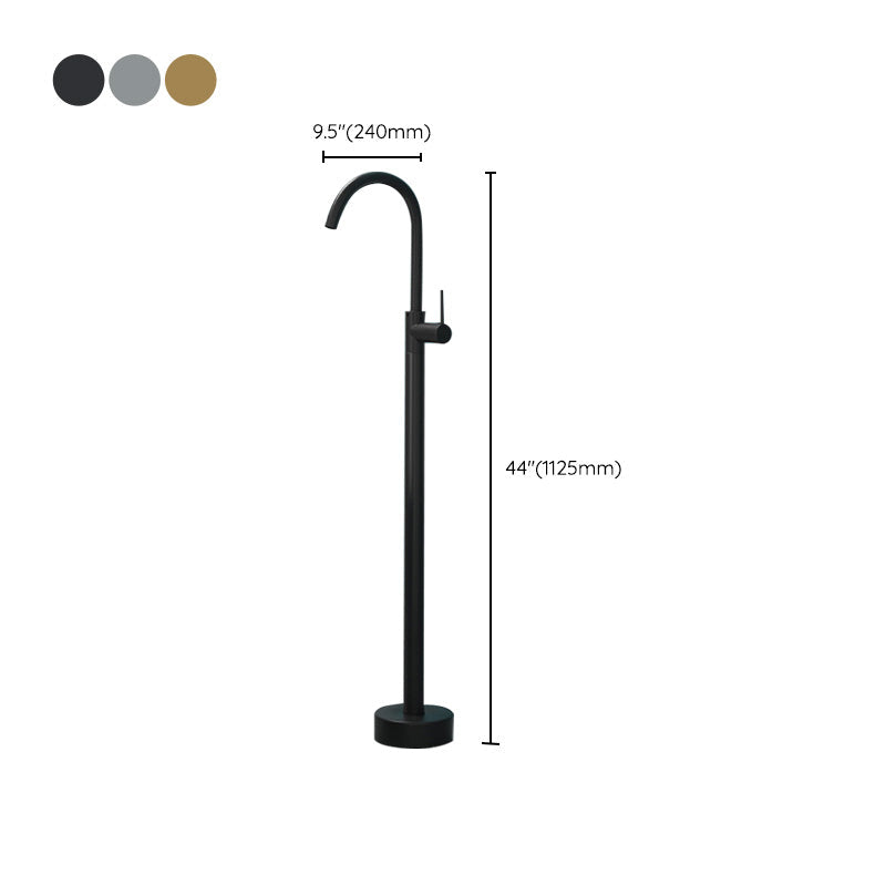 Modern Freestanding Bathtub Faucet Copper Floor Mounted Freestanding Bathtub Faucet