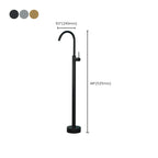 Modern Freestanding Bathtub Faucet Copper Floor Mounted Freestanding Bathtub Faucet