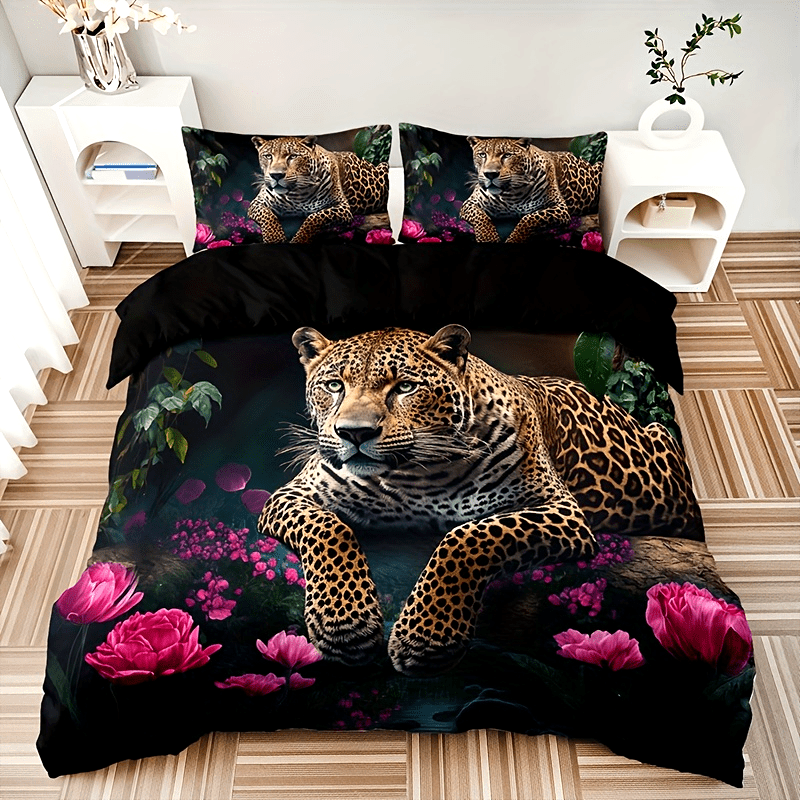 FierceFloral Bedset – Luxury Animal Print and Flowers