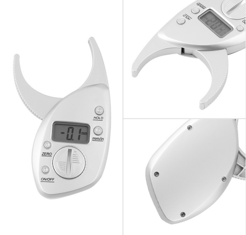 Digital body fat meter, skinfold meter, LCD display, analyzer, measuring tape, slimming scale, weight loss, non-slip handle