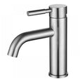 Modern Silver Washbasin Mixer Single Lever Bathroom Faucet with Lever Handle