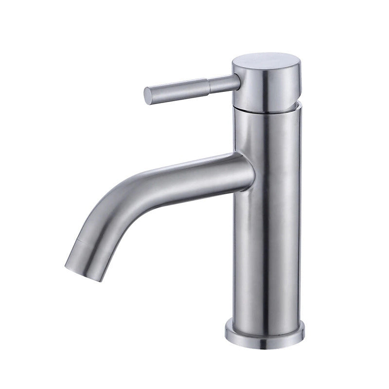 Modern Silver Washbasin Mixer Single Lever Bathroom Faucet with Lever Handle