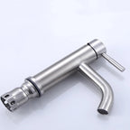 Modern Silver Washbasin Mixer Single Lever Bathroom Faucet with Lever Handle