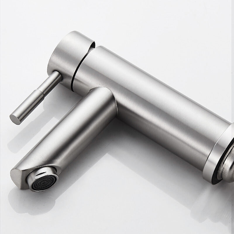 Modern Silver Washbasin Mixer Single Lever Bathroom Faucet with Lever Handle
