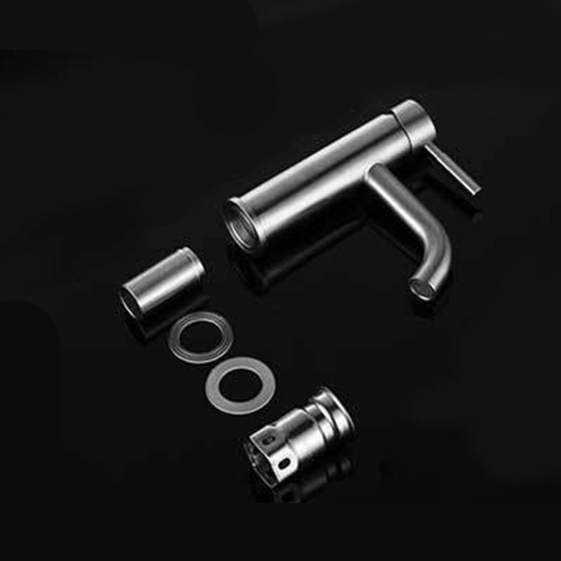 Modern Silver Washbasin Mixer Single Lever Bathroom Faucet with Lever Handle