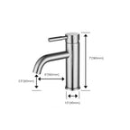 Modern Silver Washbasin Mixer Single Lever Bathroom Faucet with Lever Handle