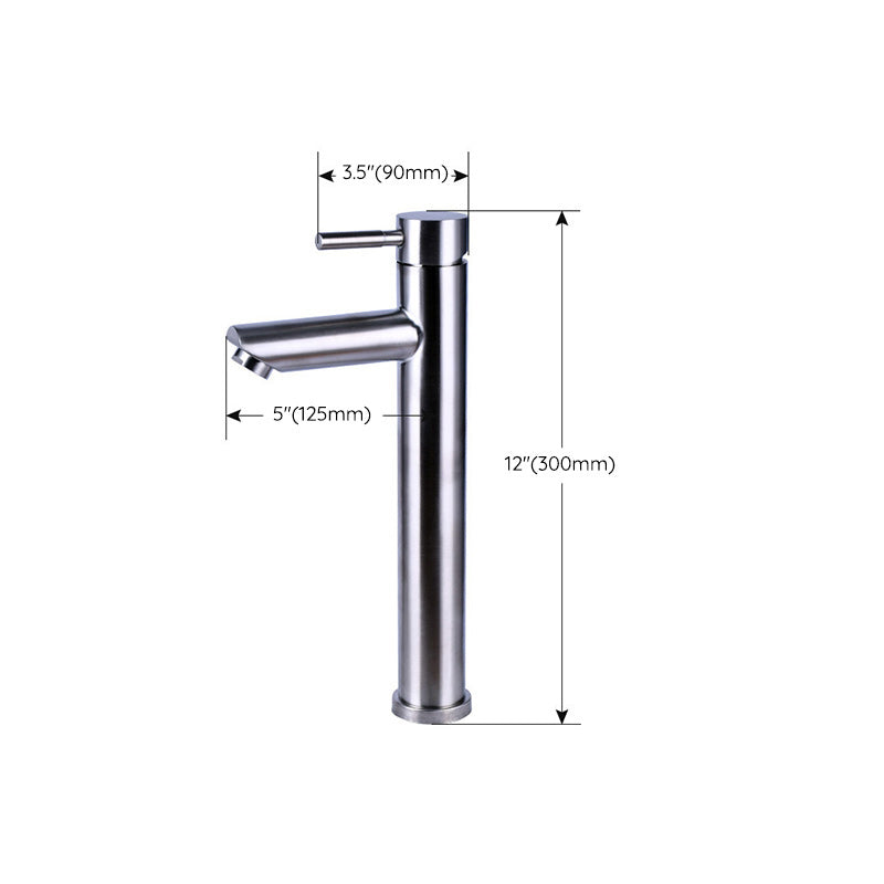 Modern Silver Washbasin Mixer Single Lever Bathroom Faucet with Lever Handle