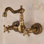 Wall-mounted fitting Glam Style Bathroom tap with 2 handles