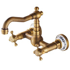 Wall-mounted fitting Glam Style Bathroom tap with 2 handles