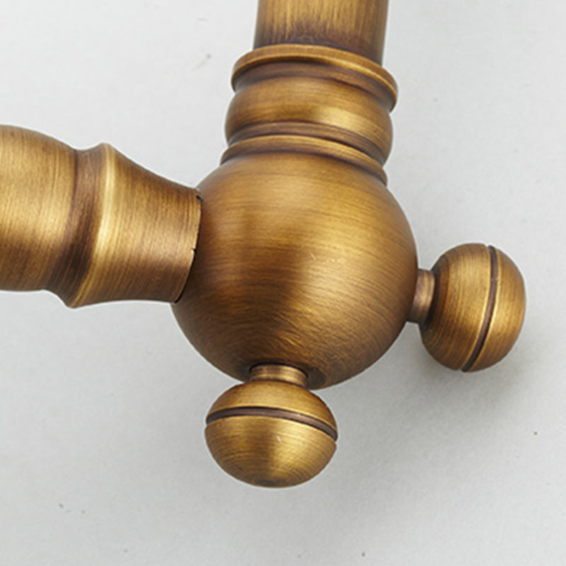 Wall-mounted fitting Glam Style Bathroom tap with 2 handles