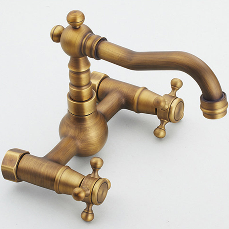 Wall-mounted fitting Glam Style Bathroom tap with 2 handles