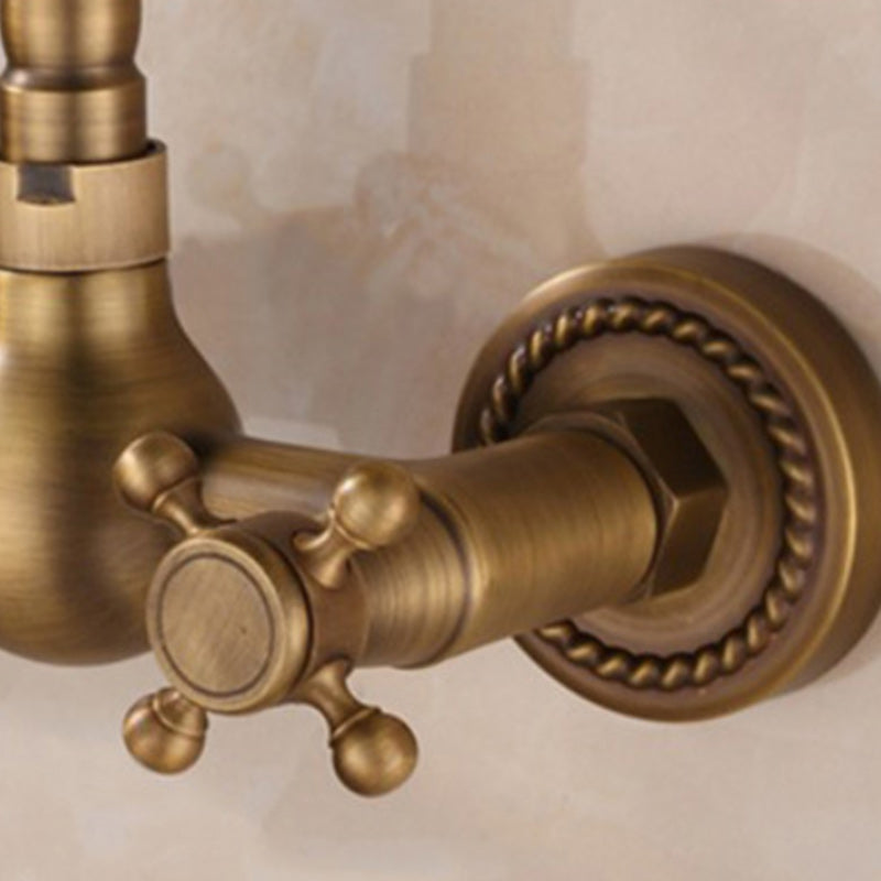 Wall-mounted fitting Glam Style Bathroom tap with 2 handles