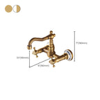 Wall-mounted fitting Glam Style Bathroom tap with 2 handles