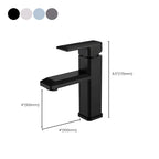 Single Hole Faucet 6.69" H Modern Low Arc Bathroom Faucet