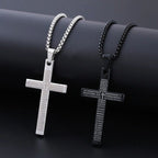 Engraved Lord's Prayer Cross Necklace