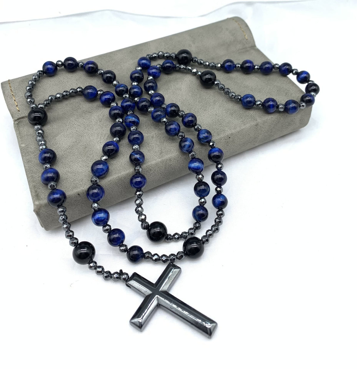 Orion Spiritual Necklace with Tiger Eye & Lapis Lazuli – Men's Rosary