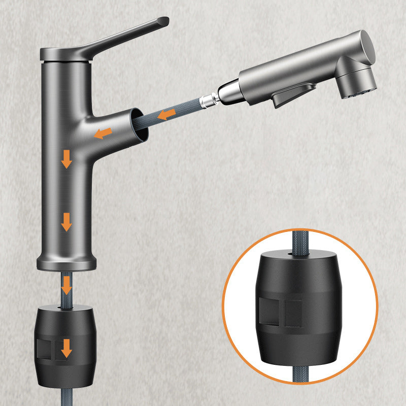 Modern Sink Faucet Uniform Color Metal Sink Bathroom Faucet