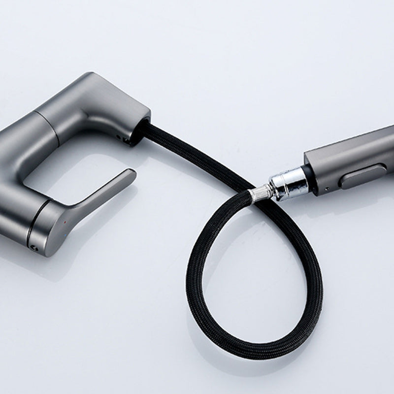 Contemporary Style Center Sink Faucets Lever Handles Faucets for Bathroom