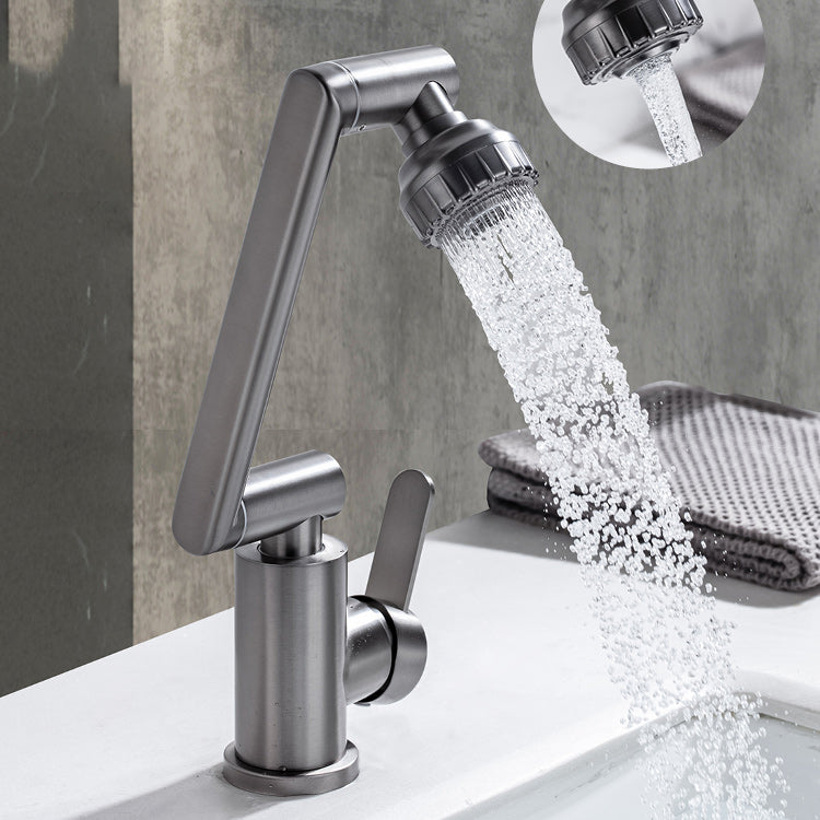 Swivel Spout Bathroom Faucet Single Hole Basin Faucet with Lever Handle