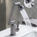 Swivel Spout Bathroom Faucet Single Hole Basin Faucet with Lever Handle