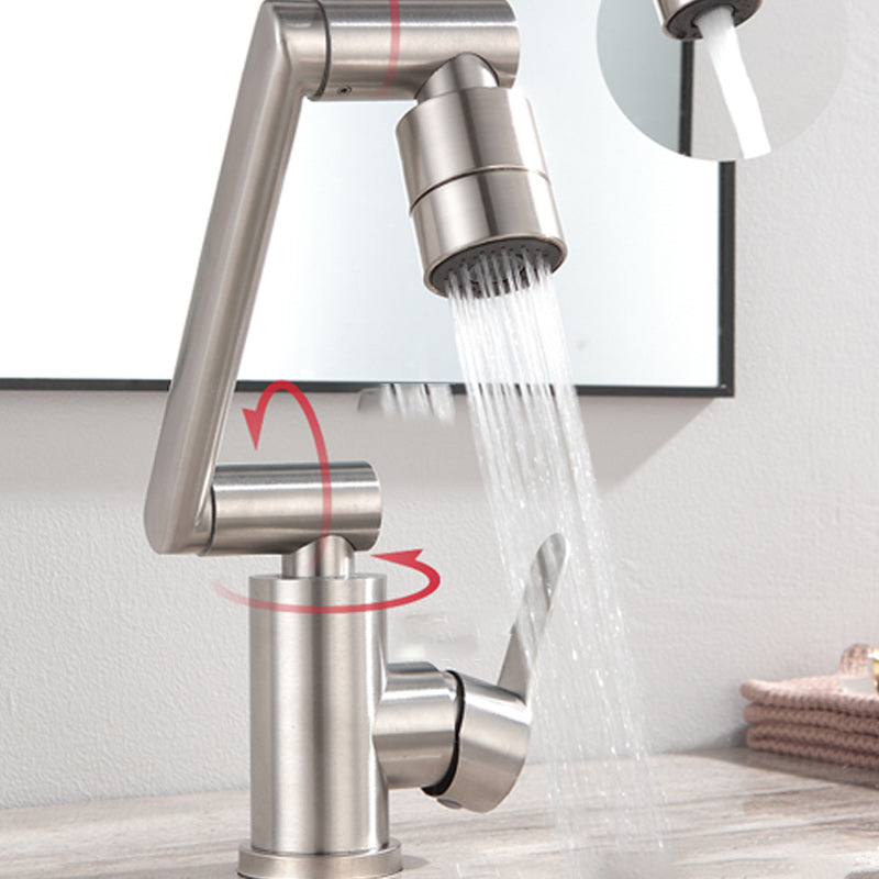 Swivel Spout Bathroom Faucet Single Hole Basin Faucet with Lever Handle