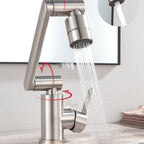 Swivel Spout Bathroom Faucet Single Hole Basin Faucet with Lever Handle