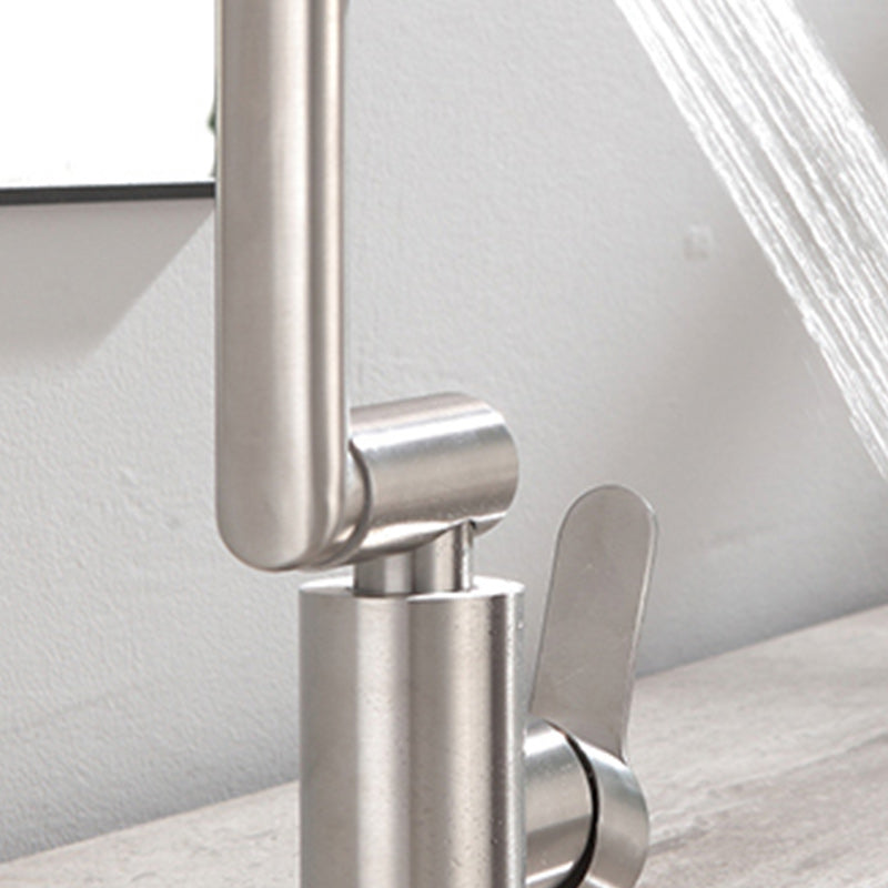 Swivel Spout Bathroom Faucet Single Hole Basin Faucet with Lever Handle