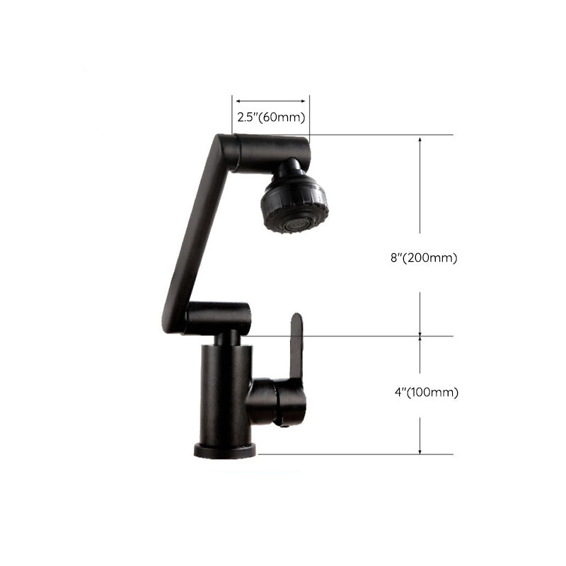 Swivel Spout Bathroom Faucet Single Hole Basin Faucet with Lever Handle