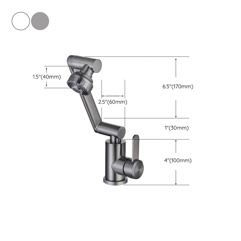 Swivel Spout Bathroom Faucet Single Hole Basin Faucet with Lever Handle