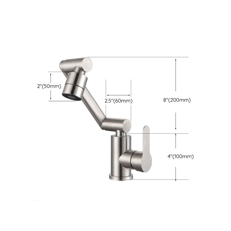 Swivel Spout Bathroom Faucet Single Hole Basin Faucet with Lever Handle