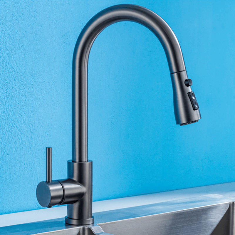 Modern Style Extendable Sink Faucet Single Handle Stainless Steel Sink Faucet