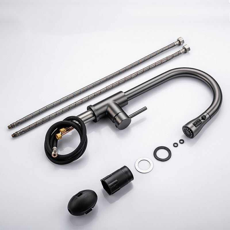 Modern Style Extendable Sink Faucet Single Handle Stainless Steel Sink Faucet