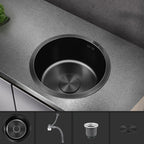Classic Round Wash Basin Stainless Steel Built-in Basin Non-slip Round Basin for the Kitchen