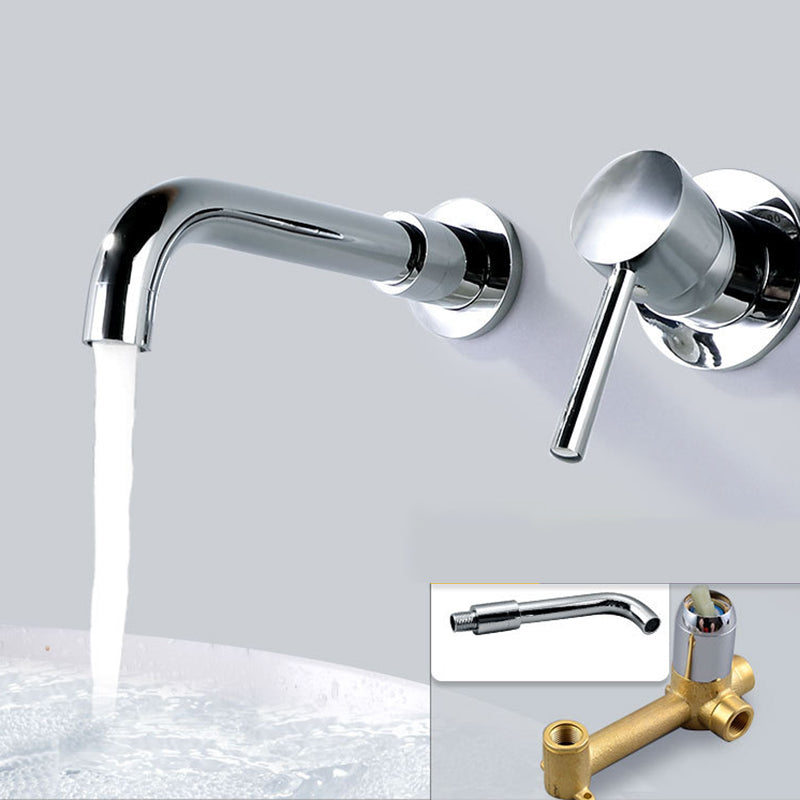 Industrial bathroom faucet brass lever handles 2-hole faucets wall-mounted faucet