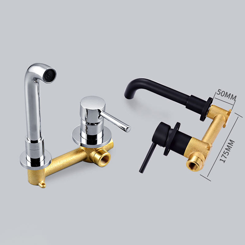 Industrial bathroom faucet brass lever handles 2-hole faucets wall-mounted faucet
