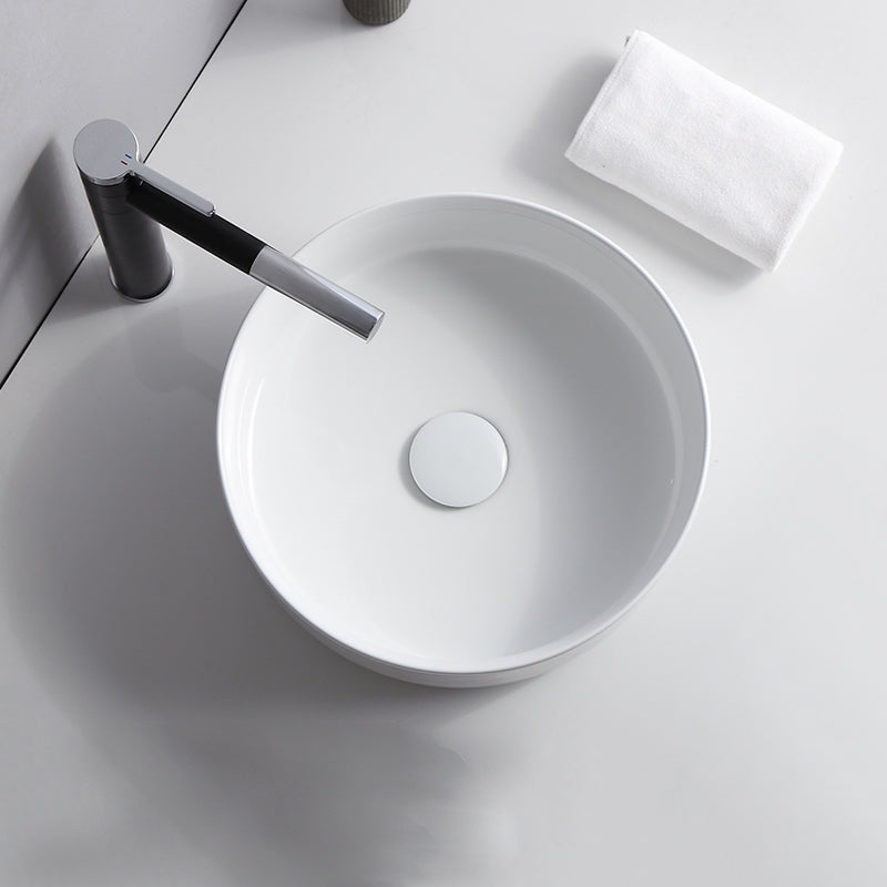 Modern Sink Ceramic Solid Color Round Sink