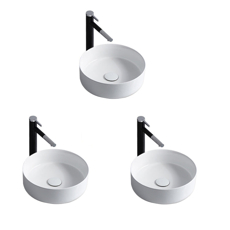 Modern Sink Ceramic Solid Color Round Sink
