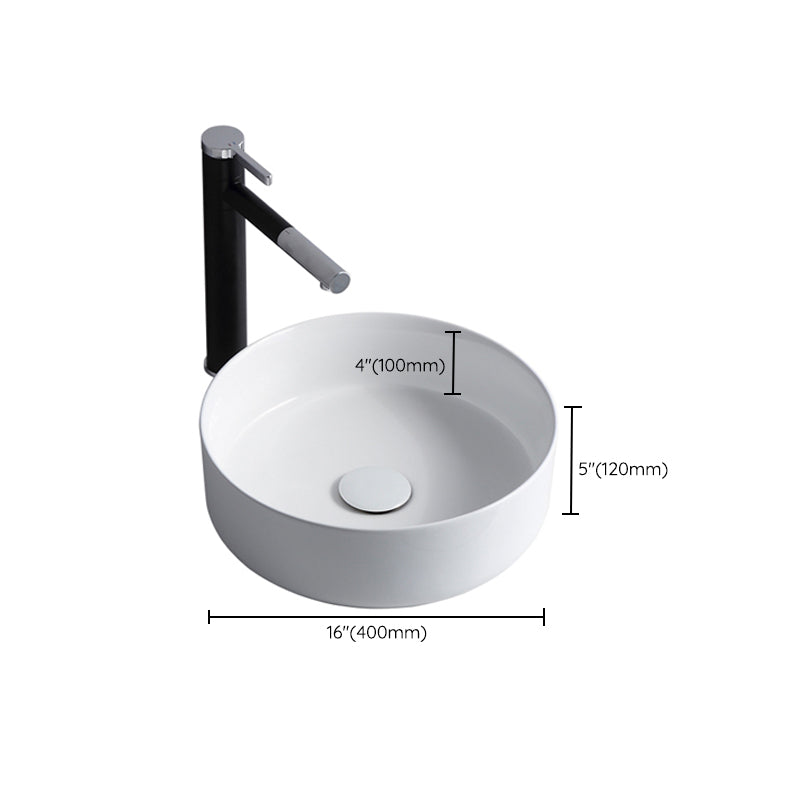 Modern Sink Ceramic Solid Color Round Sink