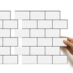 12"x 12" Resin Mosaic Tiles Square Self-Adhesive Tiles for Backsplash & Wall Tile
