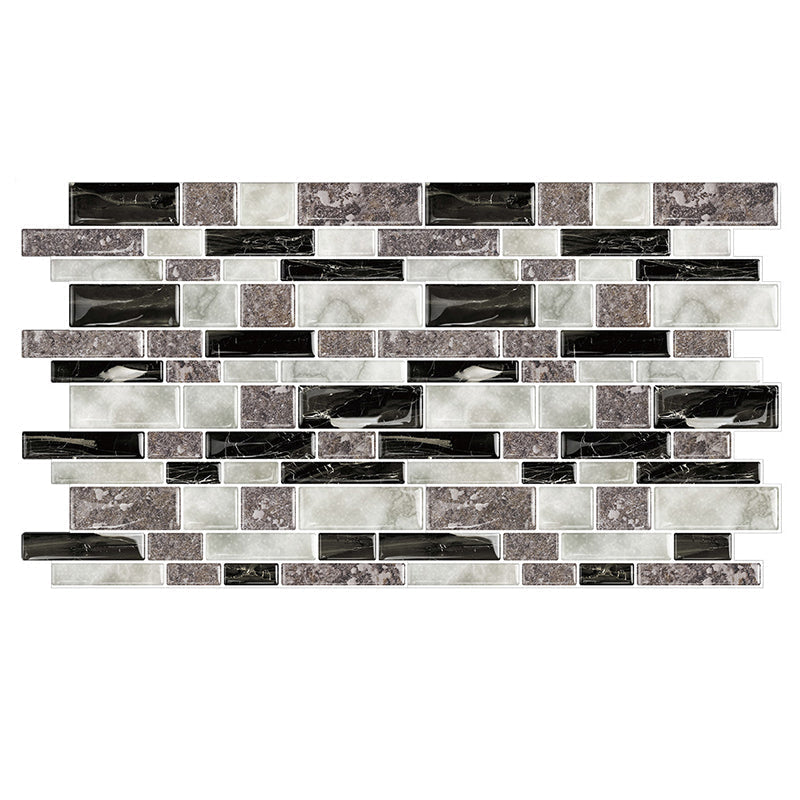 12"x 12" Resin Mosaic Tiles Square Self-Adhesive Tiles for Backsplash & Wall Tile