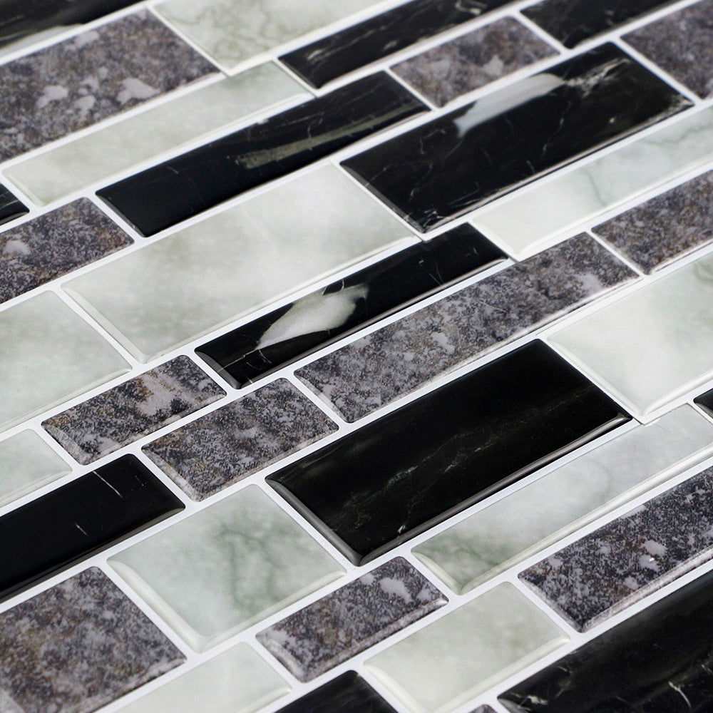 12"x 12" Resin Mosaic Tiles Square Self-Adhesive Tiles for Backsplash & Wall Tile