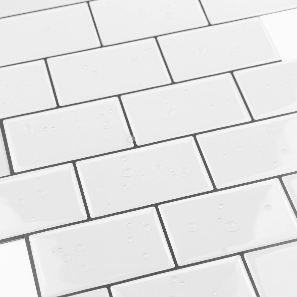 12"x 12" Resin Mosaic Tiles Square Self-Adhesive Tiles for Backsplash & Wall Tile